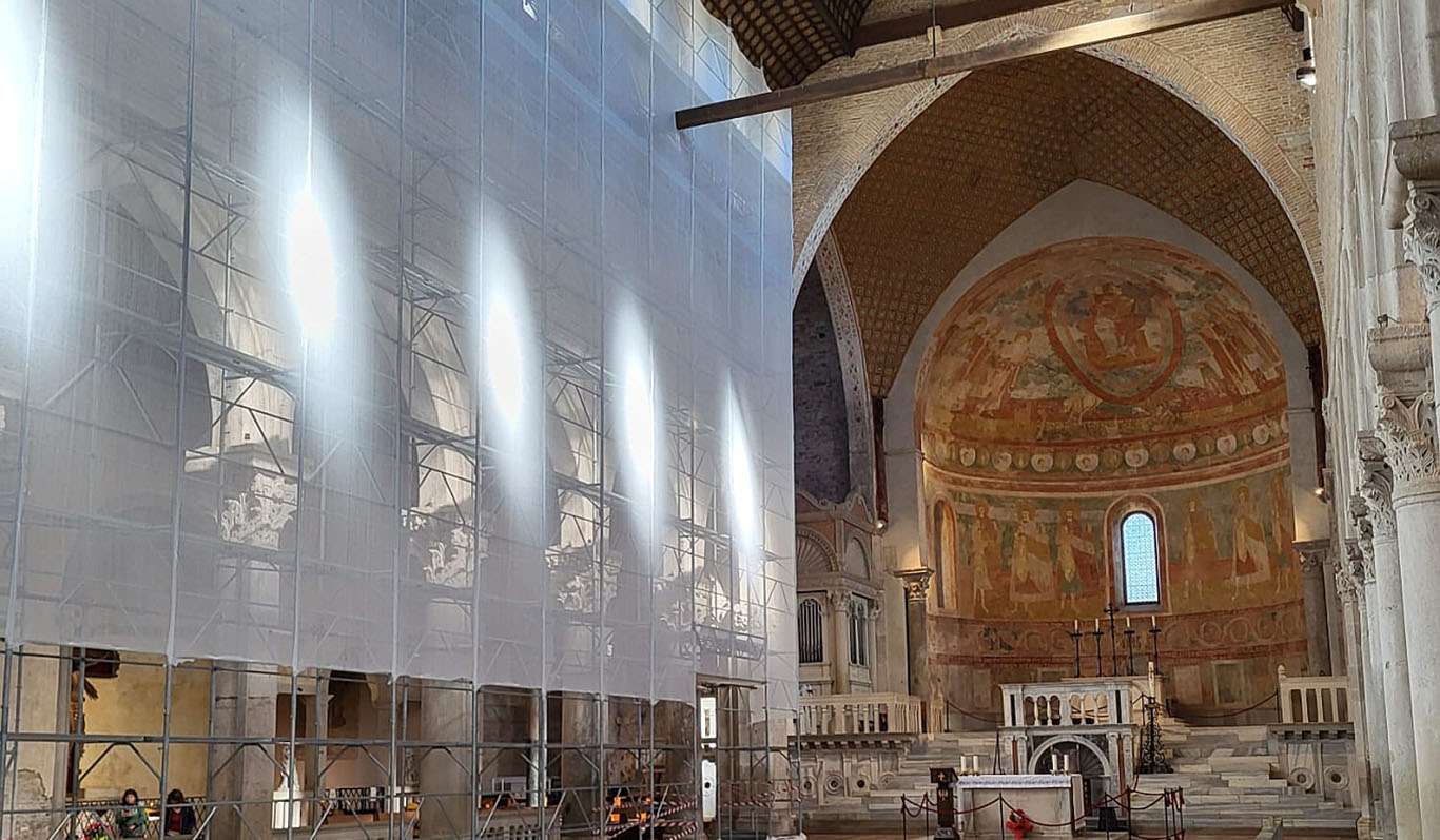 Lavori in Basilica ad Aquileia