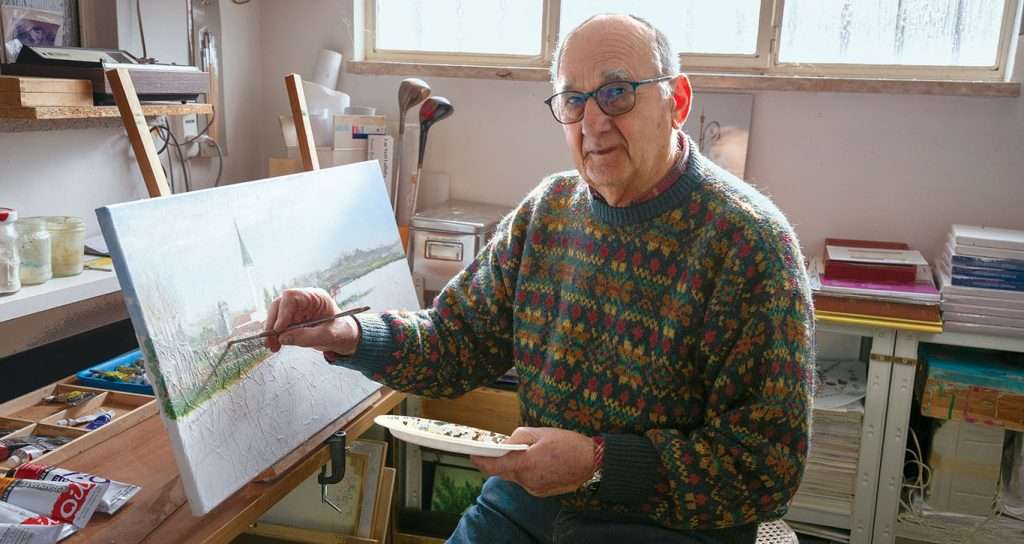 Paolo Ceppellotti nel suo studio (ph. Claudio Pizzin)