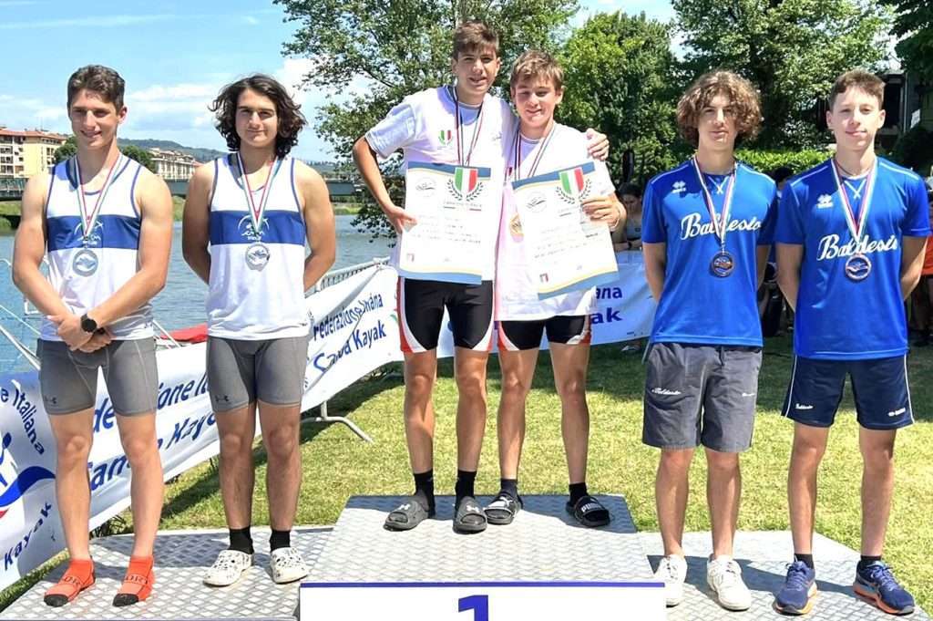 Podio con Lorenzo Mauro e Nicola Michielan, K2 ragazzi