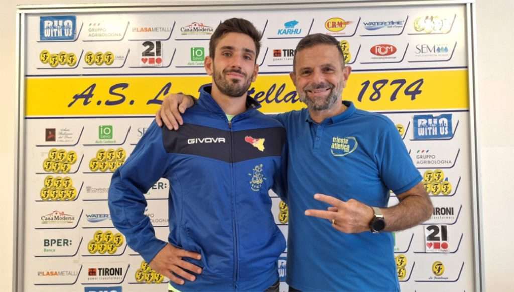 Da sinistra Emanuele Pangher e il suo tecnico Fabio Mandara 1
