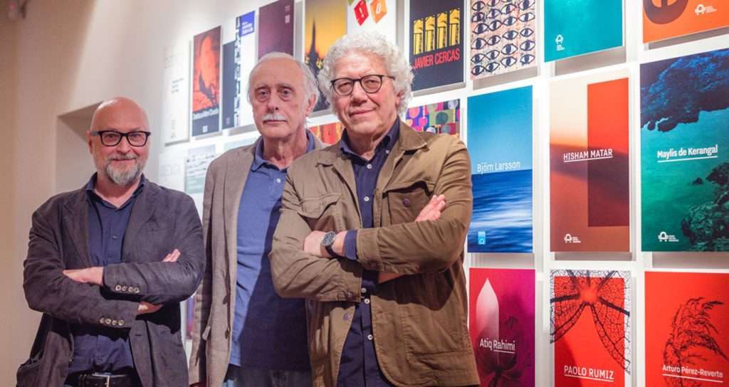 Da sinistra il vicesindaco di Pordenone, Alberto Parigi, con i curatori della mostra Angelo Bertani e Claudio Cattaruzza