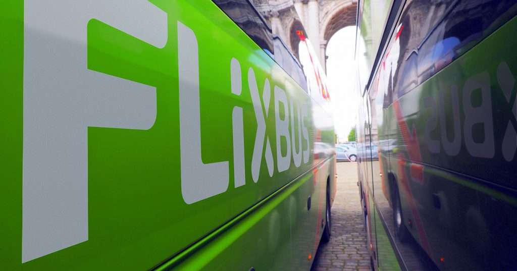flixbus green mobility image free for editorial purposes