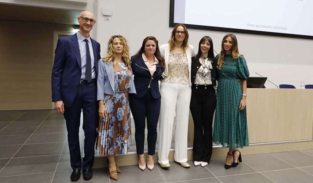 Da sinistra Massimo Noacco Laura Tonzar Federica Cigolot Gloria Cusin Marta Pigat Beatrice Bassi