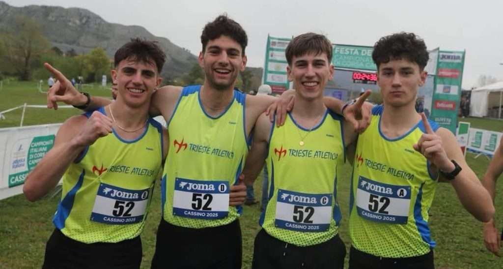 Il quartetto della Trieste Atletica a Cassino Fidal