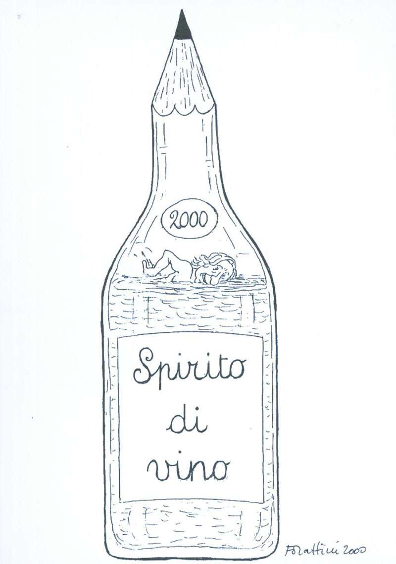 Un vignetta del Maestro Giorgio Forattini realizzata per Spirito di Vino nel 2000