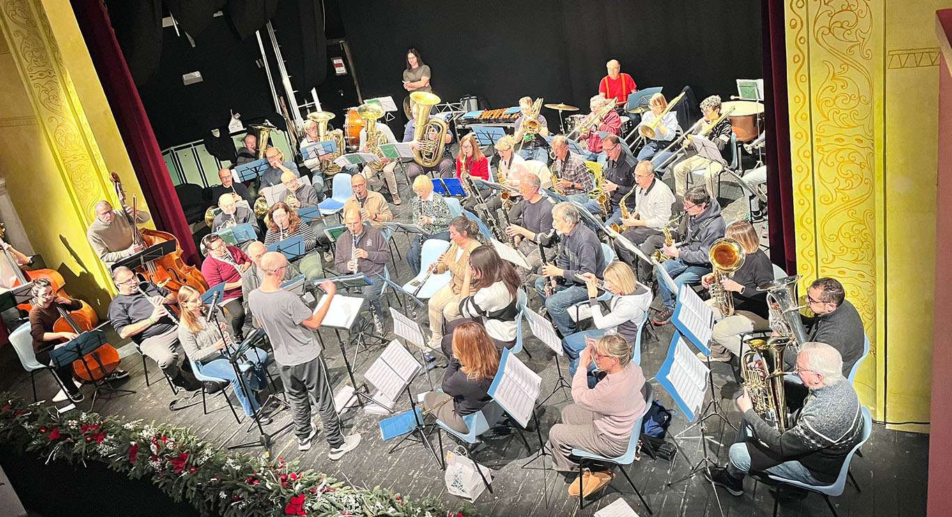 Un momento delle prove orchestrali