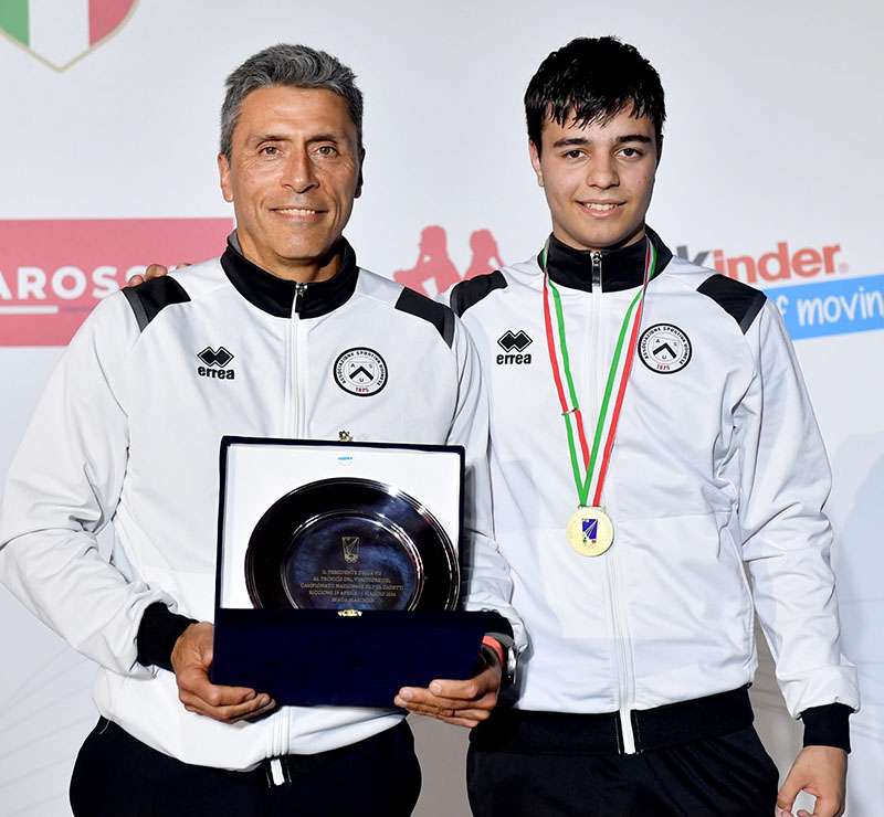 Andrea Marongiu con allenatore Luciano Inostroza Budinich