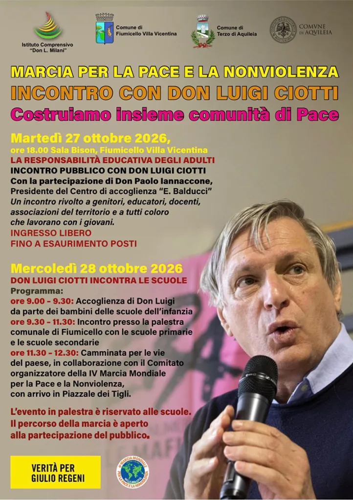 Fiumicello incontra don Luigi Ciotti 2 marcia